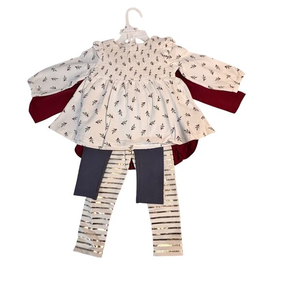 Maggie & Zoe Infant Girls 12 Months 4 PC Mix And Match Holiday Deer Leggings Set - Picture 5 of 7